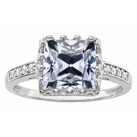 Coussin Vieux mineur Véritable Diamond Lady's Wedding Ring 4 Carats Or 14K
