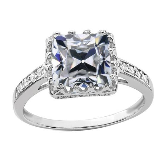 Coussin Vieux mineur Véritable Diamond Lady's Wedding Ring 4 Carats Or 14K