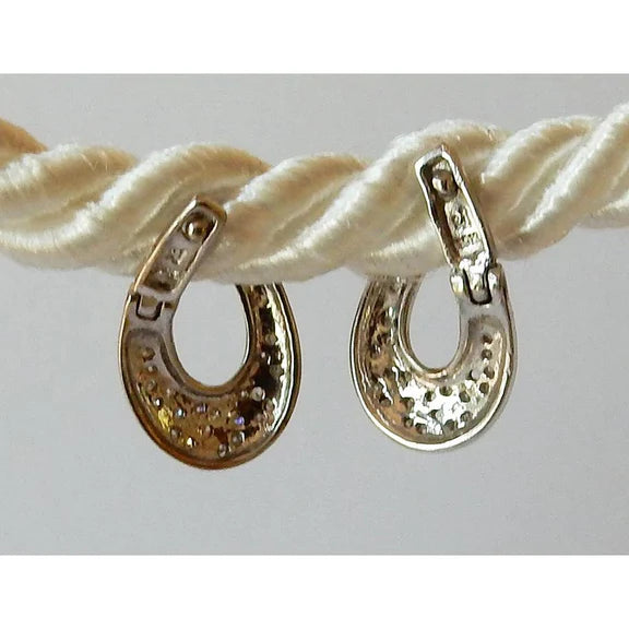 Créoles Réel Diamant Rond 1 Carats G/H VS1 Finition Or Blanc