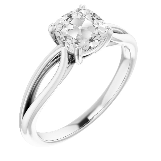 Brillant Solitaire de Fiançailles 5 carats Or Blanc 14 Carats – vue principale