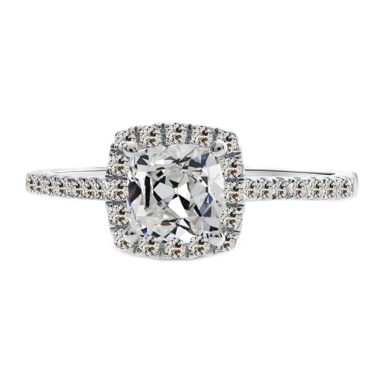 Coussin Brillant bague en Or Blanc 14 Carats – vue principale