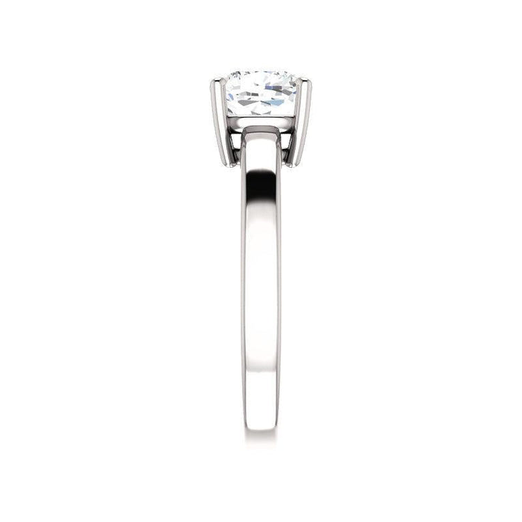 Coussin Diamant Fin bague en Or Blanc 14 Carats – vue de profil