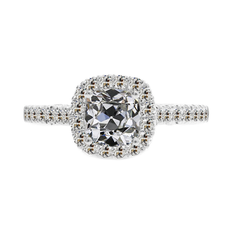 Fait à la main Bague Halo 3 carats – vue principale