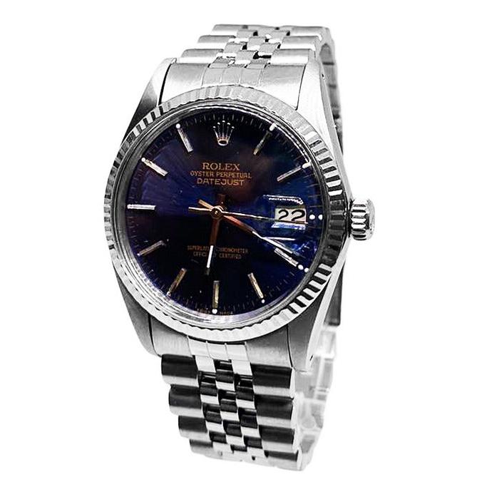 Date Just Rolex Montre Homme Cadran Bleu acier inoxydable