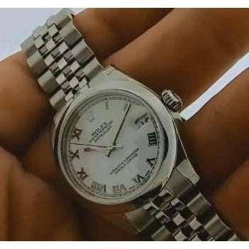 Datejust taille moyenne rolex Montre Jubilé Bracelet Cadran Blanc Bâton acier inoxydable2