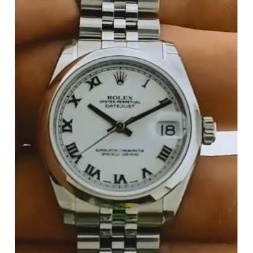 Datejust taille moyenne rolex Montre Jubilé Bracelet Cadran Blanc Bâton acier inoxydable3