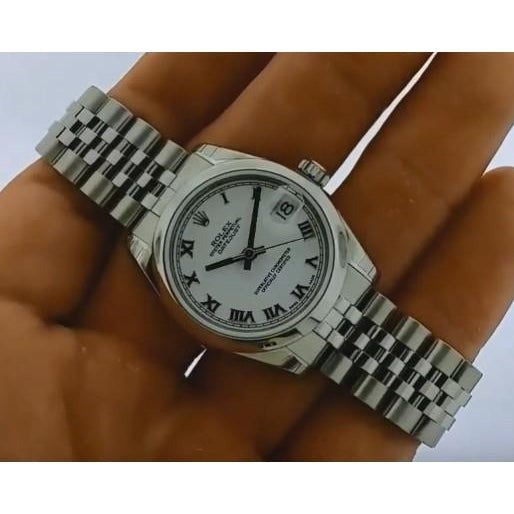 Datejust taille moyenne rolex Montre Jubilé Bracelet Cadran Blanc Bâton acier inoxydable