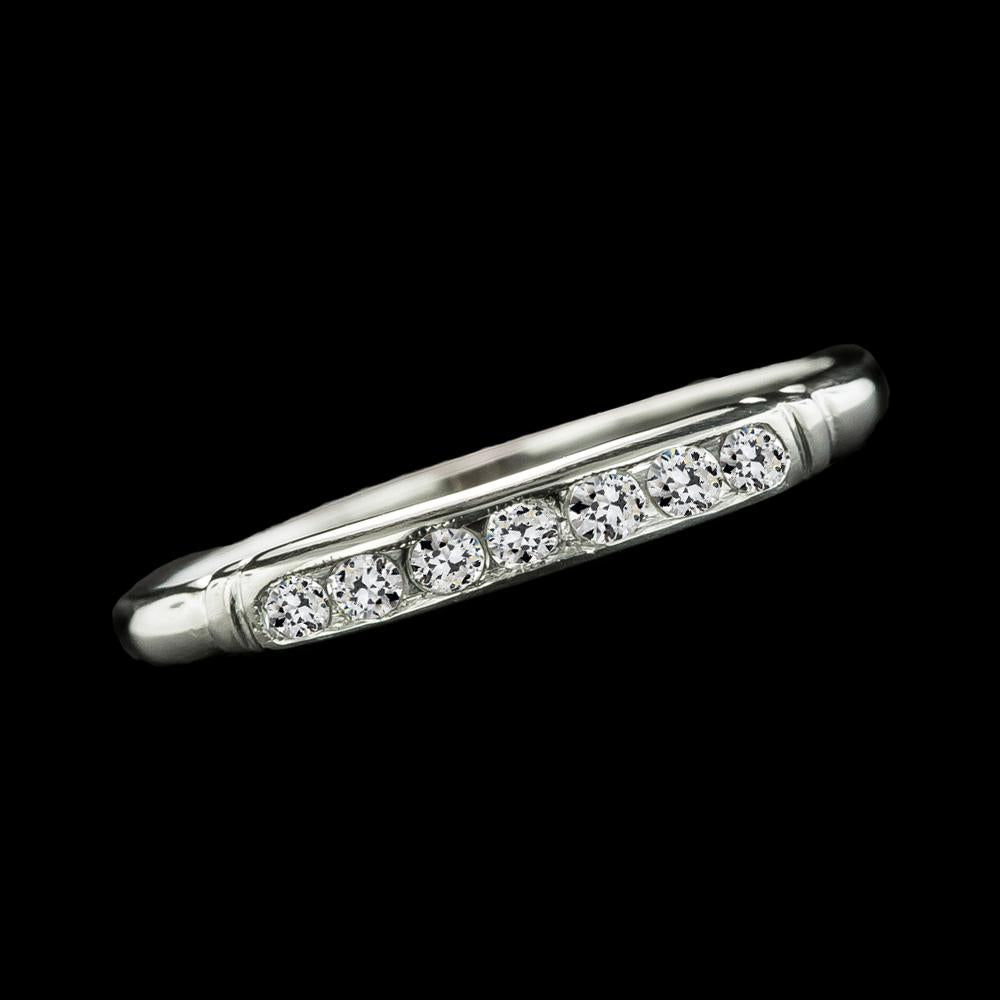 Demi-Anneau D'Éternité Rond Naturel Diamants Taille Ancienne Mine 1.75 Carats