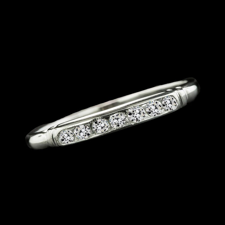 Demi-Anneau D'Éternité Rond Naturel Diamants Taille Ancienne Mine 1.75 Carats