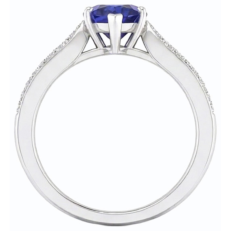 Diamant Bijoux Coeur Ceylan Bague Saphir 2.50 Carats Accentué