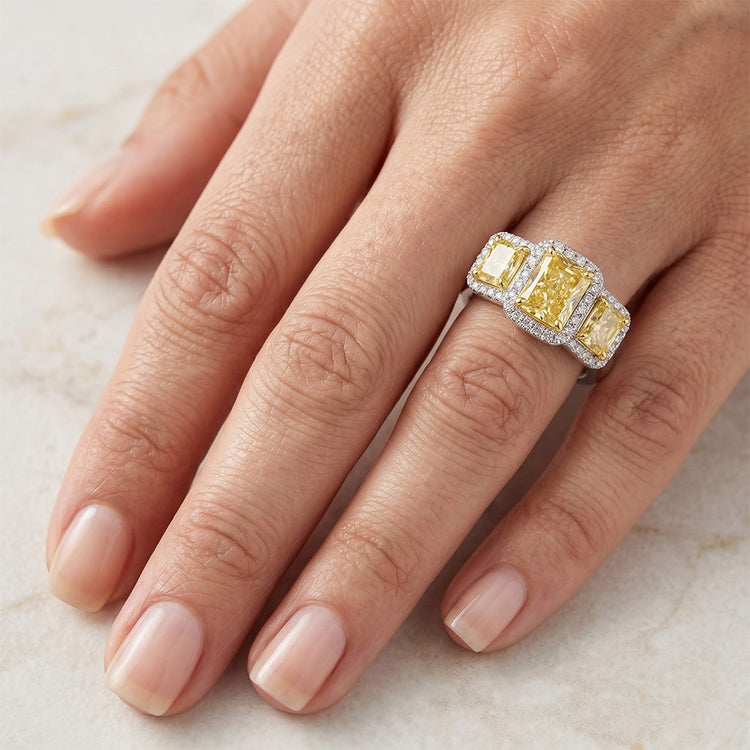 Diamant Jaune Fancy Pureté VVS Bague Statement – 2 carats en Or