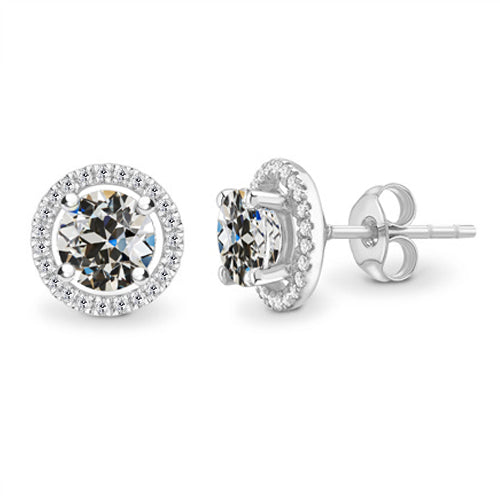 Diamant Fin Boucles d'Oreilles 3,50 carats Or 14K Blanc – vue principale