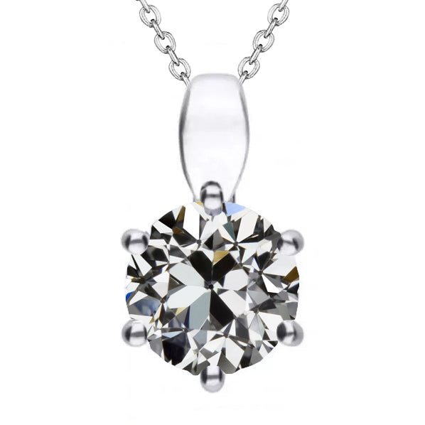 Diamant Fin Collier Pendentif 3,50-carats Or Blanc 14 Carats – vue principale