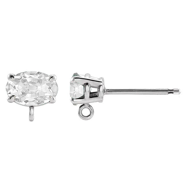Diamant Puces d'Oreilles 3,50 carats Or 14K Blanc – vue de face