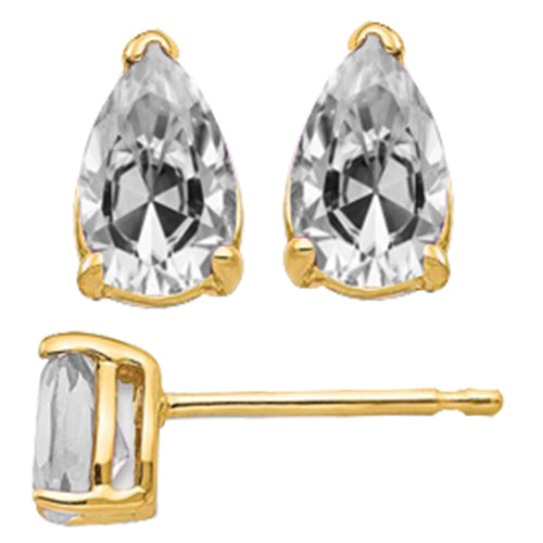 Brillant Taille Old Mine Puces d'Oreilles en Or 14K Jaune – vue principale