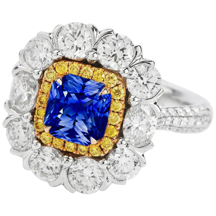 Élégante Bague Saphir Cocktail Diamant