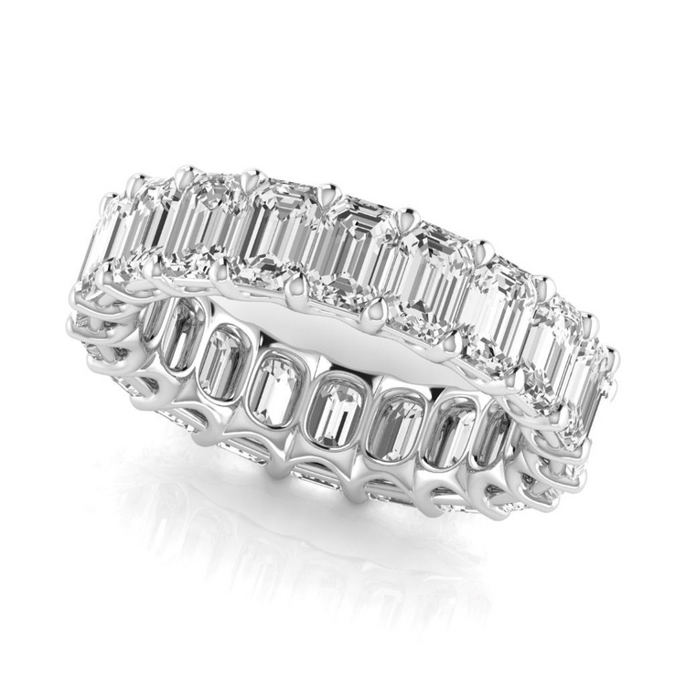 Diamant Taille à Degrés Eternity Band en Or Blanc 14 Carats – vue de côté
