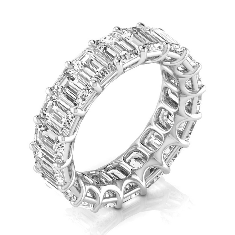 Eternity Band Or Blanc 14 Carats avec Diamant – vue de côté