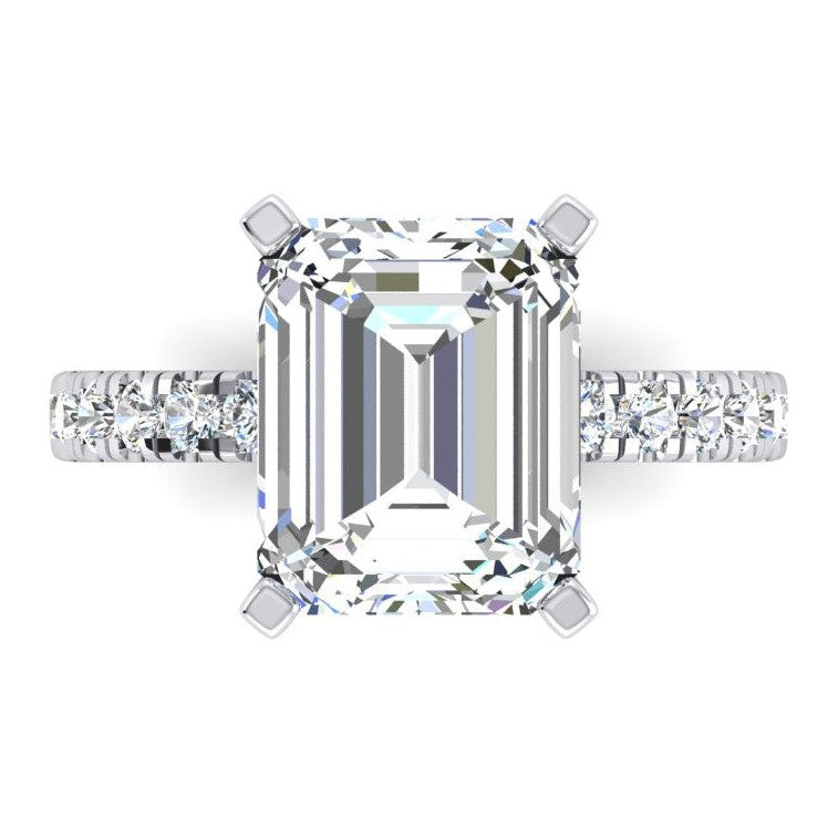 Emeraude Naturel Diamant Bague de Fiançailles