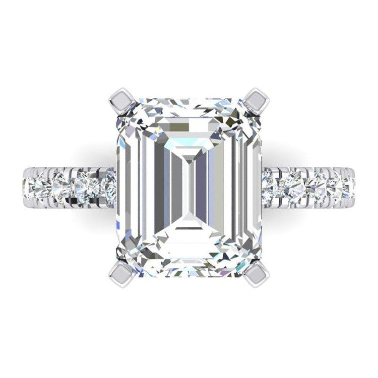 Emeraude Naturel Diamant Bague de Fiançailles
