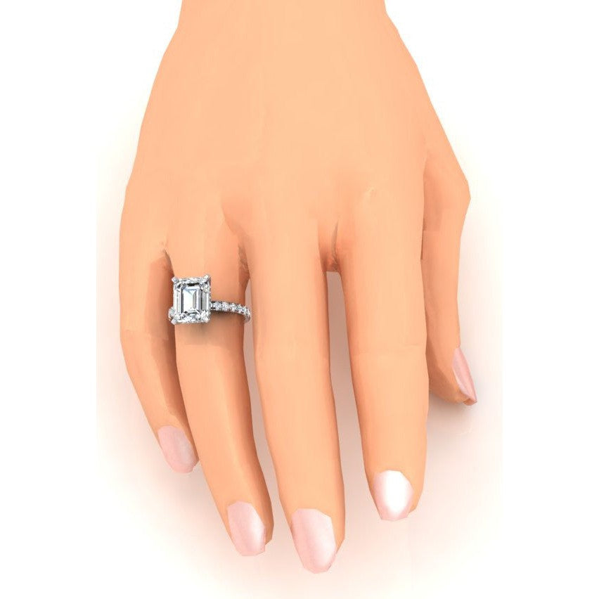 Emeraude Naturel Diamant Bague de Fiançailles