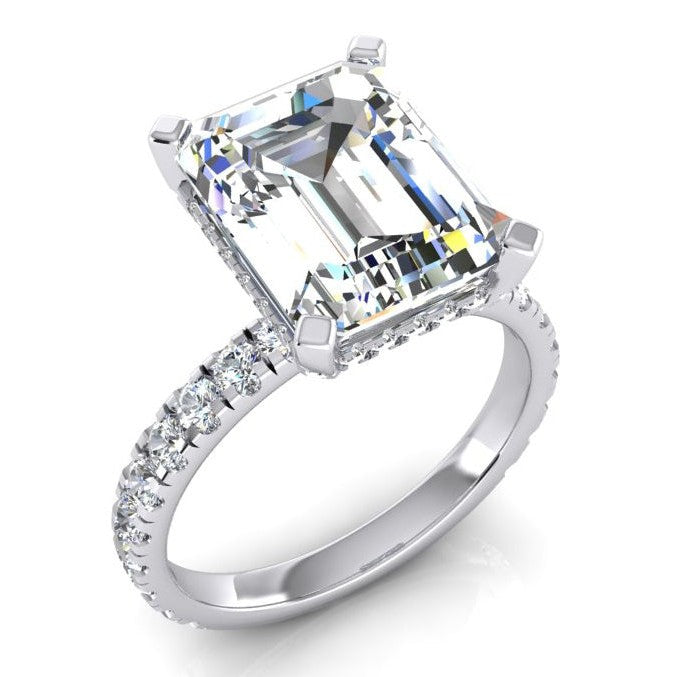 Emeraude Naturel Diamant Bague de Fiançailles