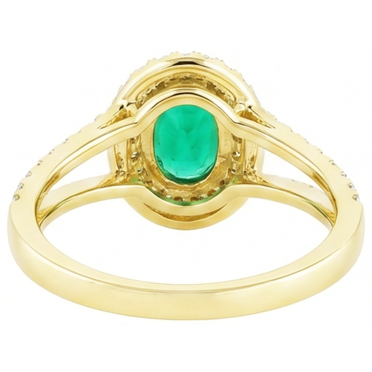 naturel oval émeraude 4.5carats bague détail anneau