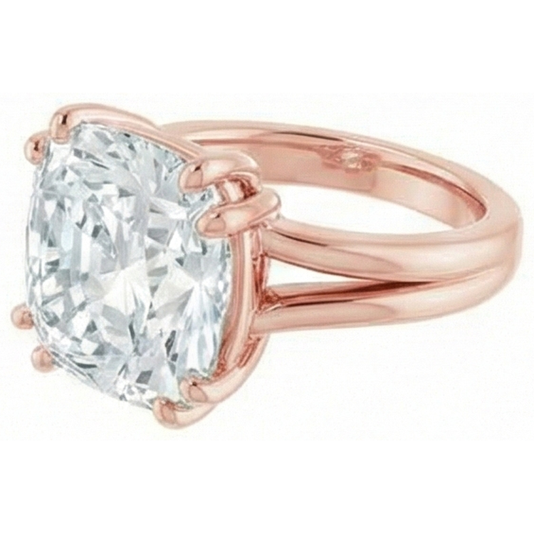 Énorme Bague En Véritable Diamant Coussin De 8 Carats