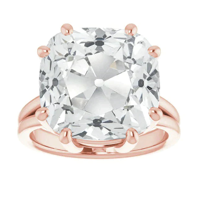 Énorme Bague En Véritable Diamant Coussin De 8 Carats