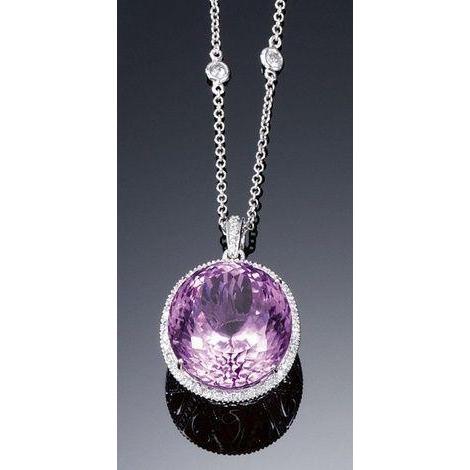 Énorme Collier En Cristal De Kunzite Violet