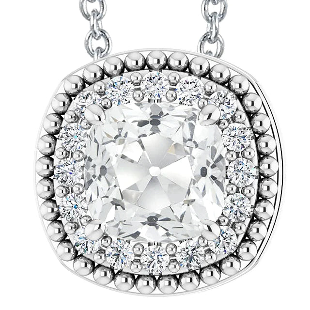 Énorme Pendentif En Véritable Diamant Halo 9 Carats