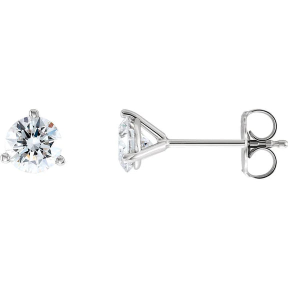 Ensemble De 3 Griffes Solitaire Réel Diamant Rond 1 Carat Bijoux De Boucle D'oreille