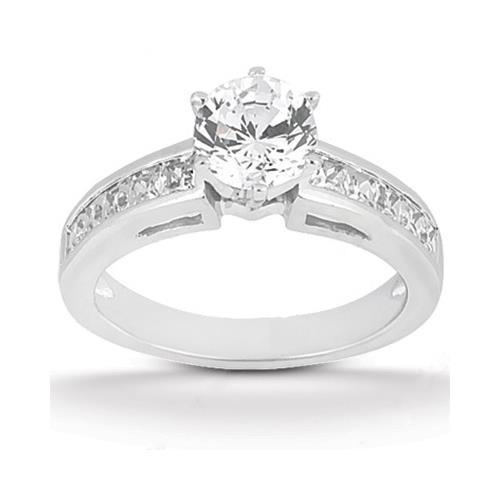 Ensemble De Bagues De Fiançailles Réel Diamant 2.85 Carats Ronde Et Taille Princesse