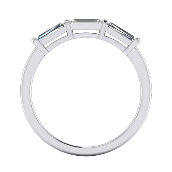 Ensemble d'alliances en Forme de Poire 2,85 Carats Réel Diamant Avec Baguettes
