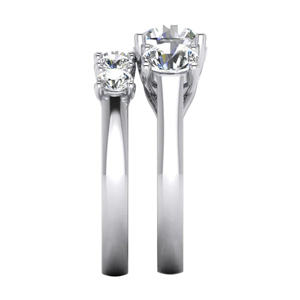 Ensemble de Bagues Réel Diamant Pour Femme Or blanc Bijoux Coupe Confort