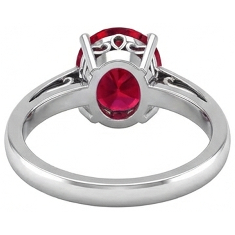 naturel oval rubis 2carats bague sur blanc