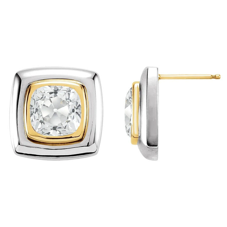 Coussin Brillant bague en Or 14K Bicolore – vue de face