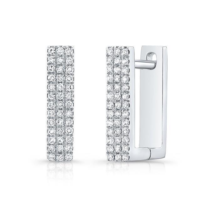 F Vvs Boucles D'Oreilles Créoles En Or 14K Avec Véritable Diamants Ronds De Forme Carrée 2,35 Carats