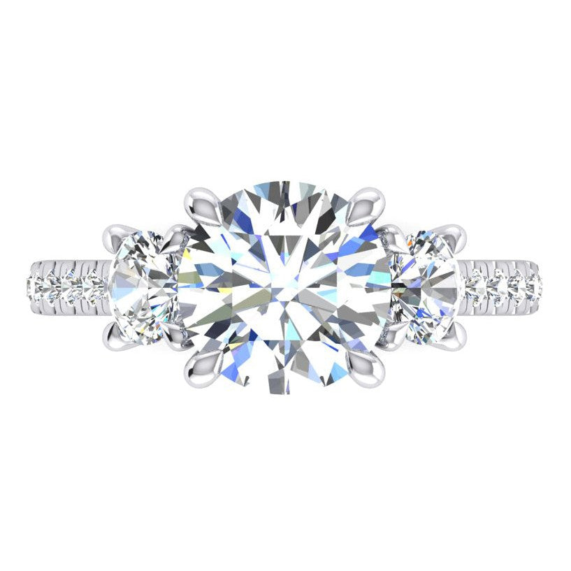 Femme Bague de Fiançailles Ronde Naturel Diamant