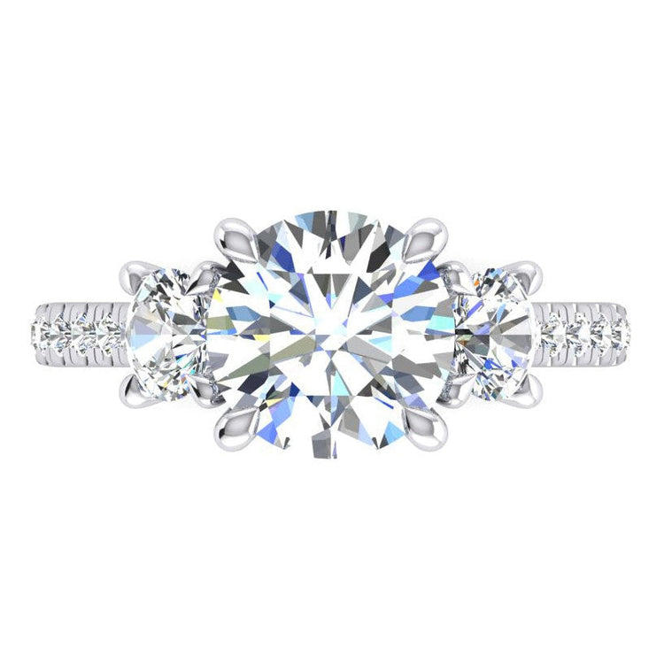 Femme Bague de Fiançailles Ronde Naturel Diamant