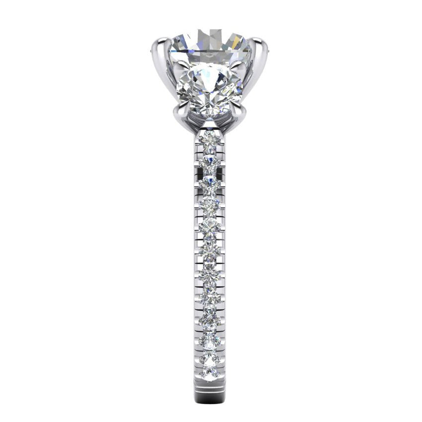 Femme Bague de Fiançailles Ronde Naturel Diamant