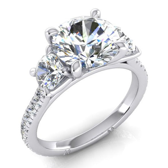 Femme Bague de Fiançailles Ronde Naturel Diamant