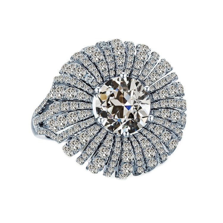 Diamant Fin Bague Sertie Halo 2-carats Or Blanc 14 Carats – vue principale