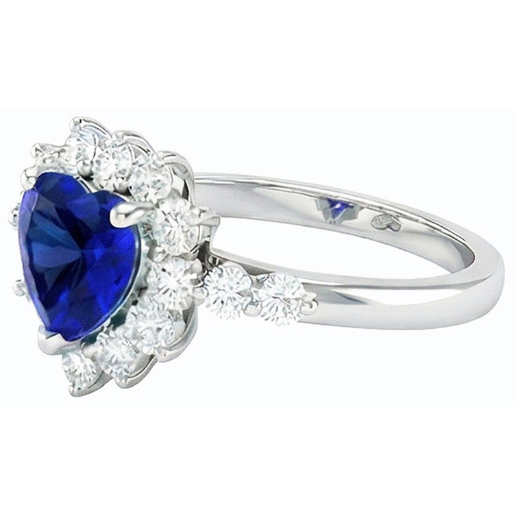 naturel heart diamant 3carats bague vue de dessus