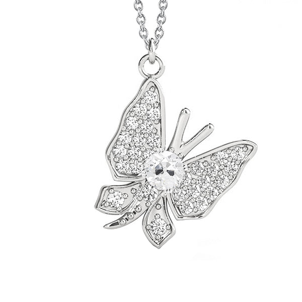 Diamant Pendentif 2 carats Or 14K Blanc – vue principale