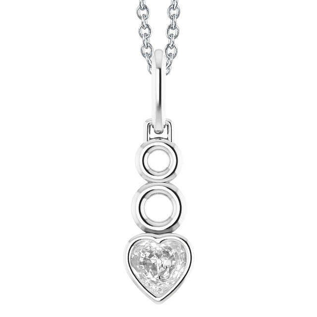Taille Cœur Diamant Fin bague en Or Blanc 14 Carats – vue principale