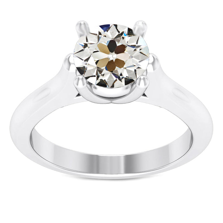 Bague Mono-Pierre Or Blanc 14 Carats avec Brillant – vue principale