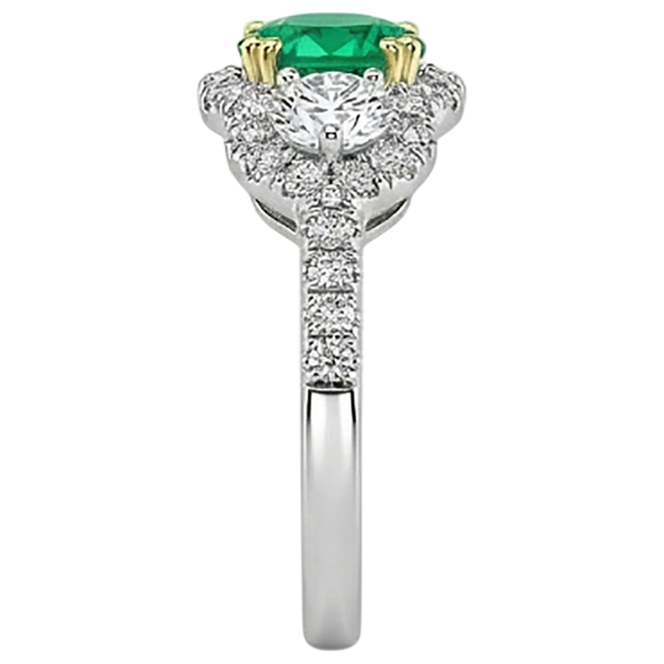 Émeraude Fine Bague Pierre Précieuse – vue arrière