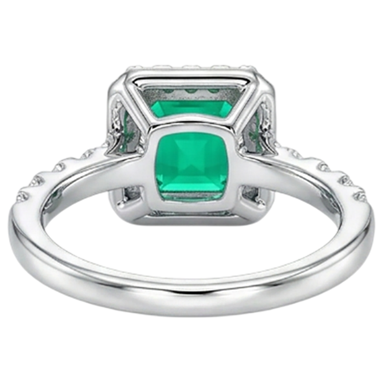 Émeraude Bague avec Gemme 3,50 carats Or Deux Tons 14 Carats – vue alternative