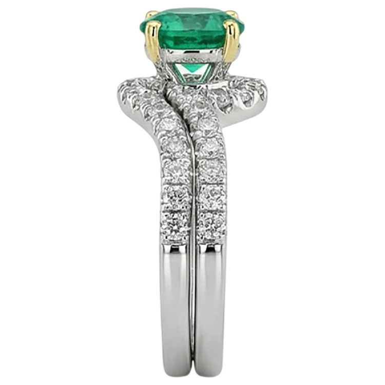 Fait à la main Émeraude Colombienne Bague Pierre de Couleur 2,50 carats – vue arrière